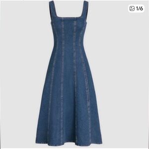 HOUSE OF HARLOW 1960 Blue Denim Sleeveless Dress